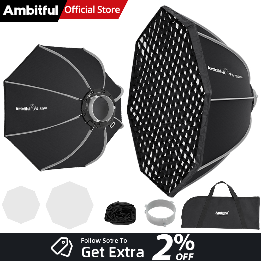 Photography Studio Lighting Set Up - AMBITFUL FS60PROII Schnell aufbaubares Bowens Mount