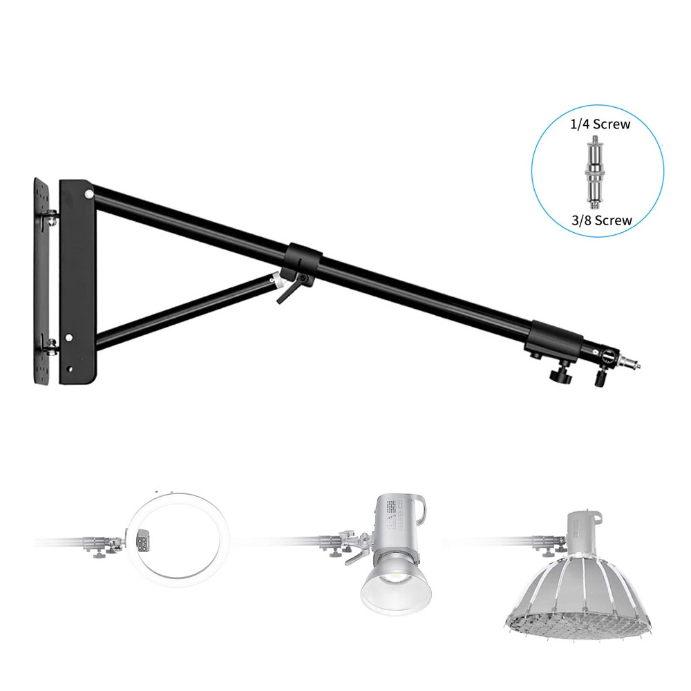 Photography Lighting Umbrella - 100/135/170 cm Wandmontage, dreieckiger Galgenarm, Fotografie-Blitzlicht,