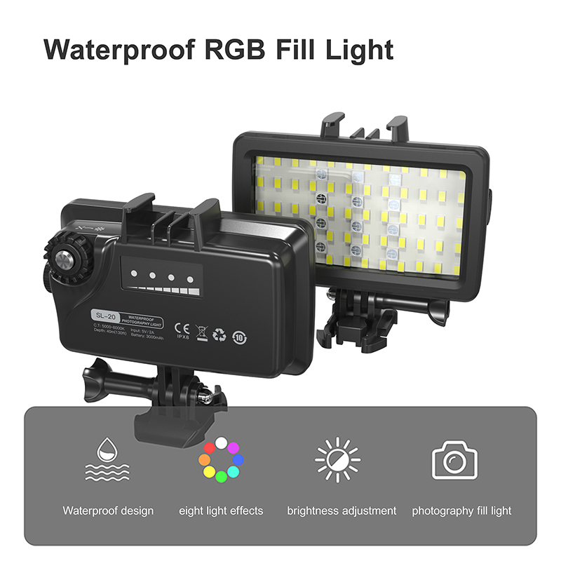Photography Lighting Rgb - RGB/LED-Aufnahmelicht für Unterwasserfotografie Wasserdichtes Tragbares Tauchlicht