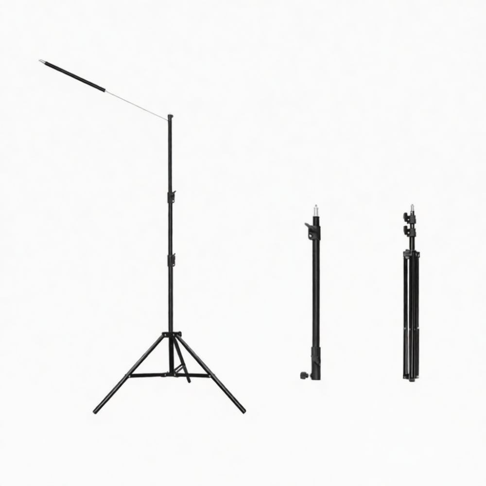 Photography Studio Lighting Set Up - Professioneller Fotografie-Fülllichthalter, Bodenständer, Overhead-Auslegerarm für Telefon-Video-Streaming