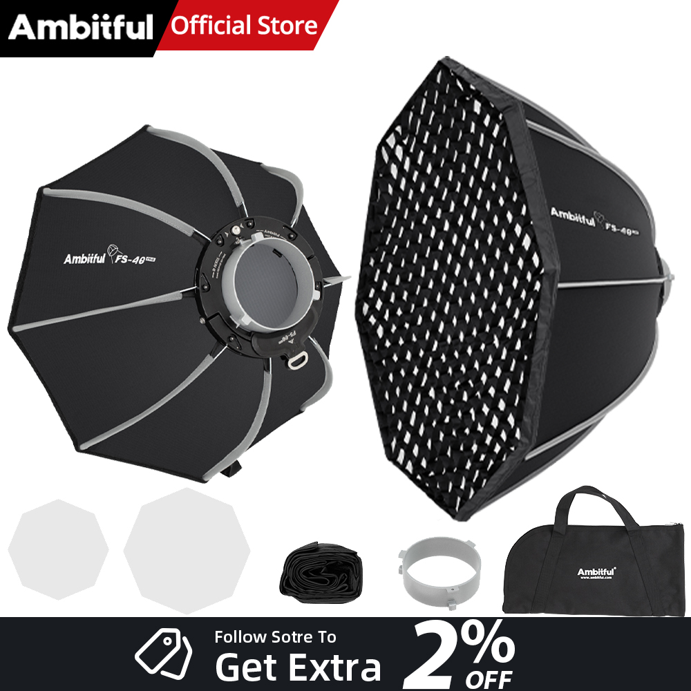 Photography Studio Lighting Set Up - AMBITFUL FS40PROII Schnell aufzubauende Bowens Mount