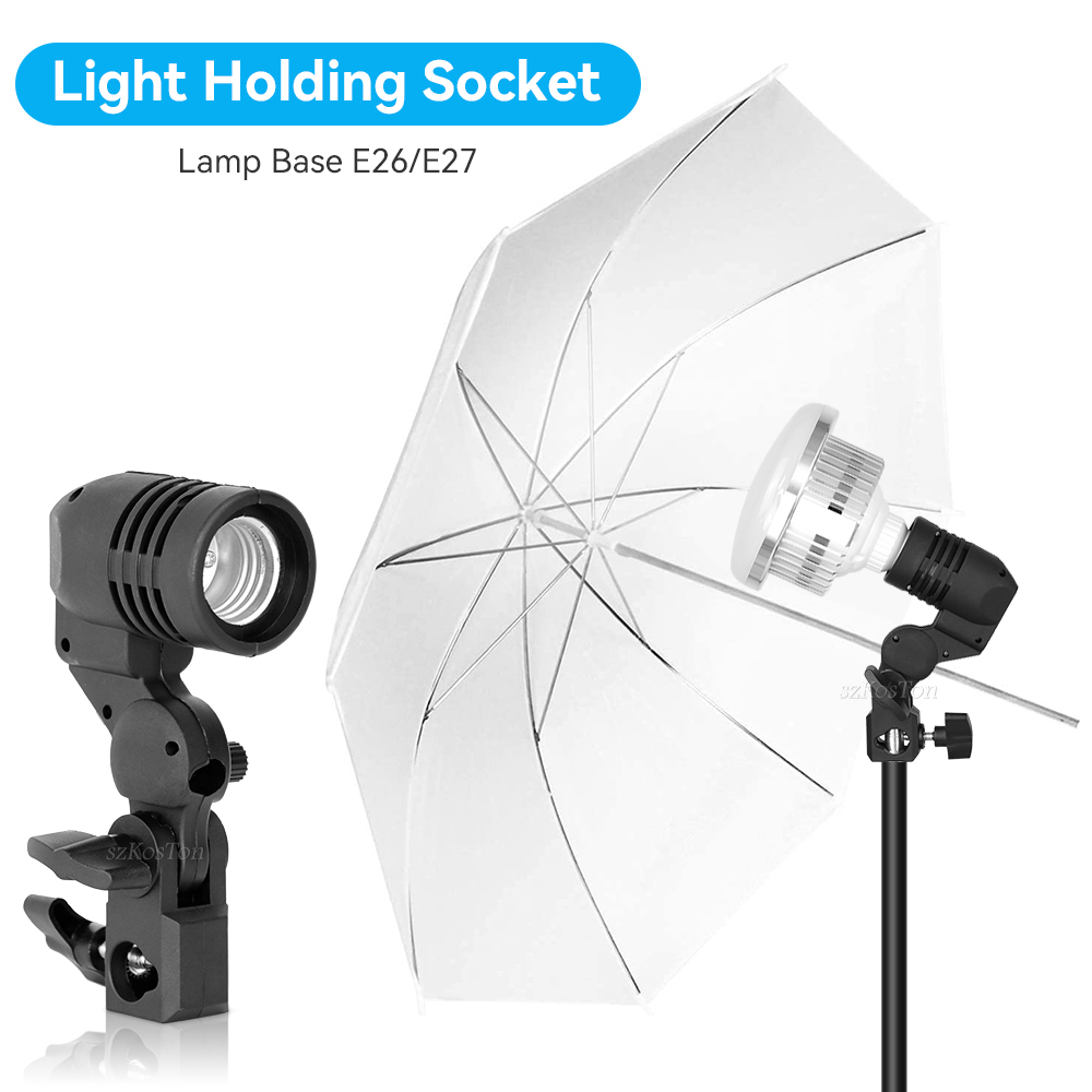 Photography Lighting Umbrella - 2PCS/1PC E27 Einzigen Kopf Lampe Halter
