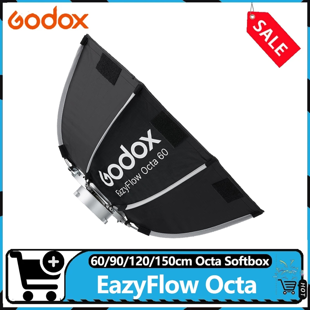 Photography Studio Lighting Set Up - Godox EazyFlow Serie Octa 60/90/120/150cm Schnell