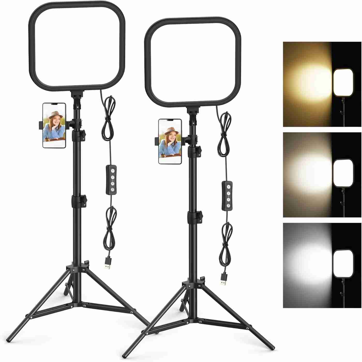 Altson Photography Video Lighting Kit - 2er-Pack LED-Videolicht-Set 15W 78'' Dimmbare Fotografie-Beleuchtung