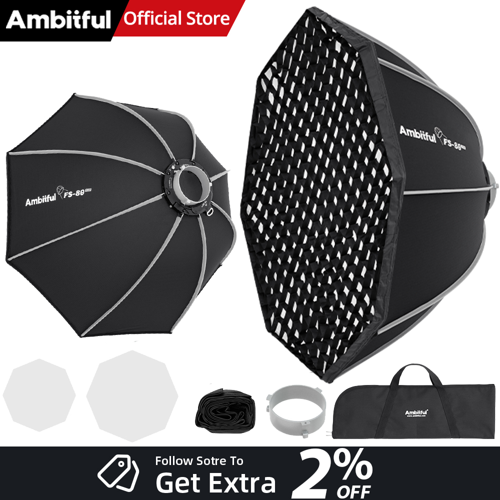 Photography Studio Lighting Set Up - AMBITFUL FS80PROII Schnell aufzubauende Bowens Mount