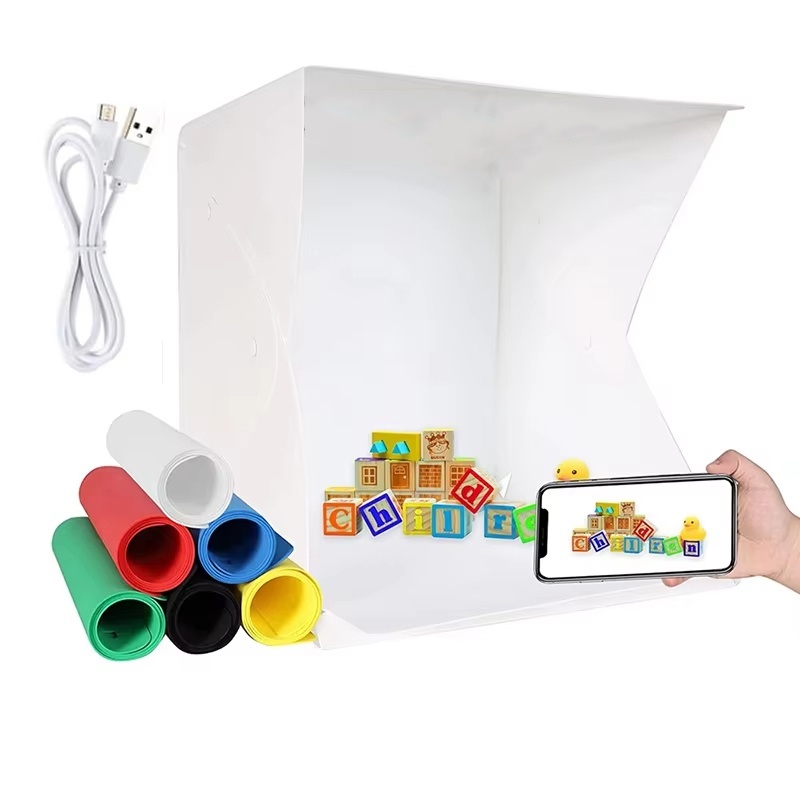 Photography Video Lighting Kit - Faltbarer Lichtkasten, tragbares Fotostudio-Zelt mit LED-Beleuchtung,