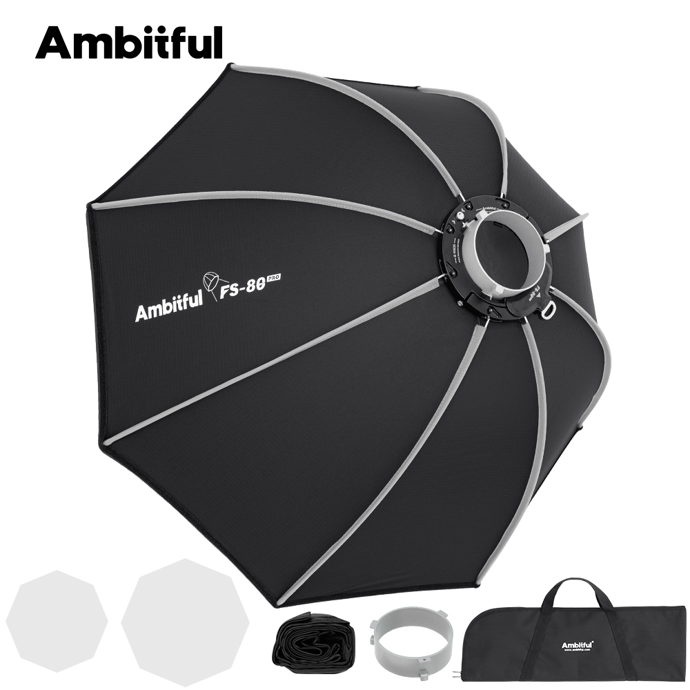 Photography Studio Lighting Set Up - Ambitful FS80PRO Schnell aufbaubare Bowens Mount