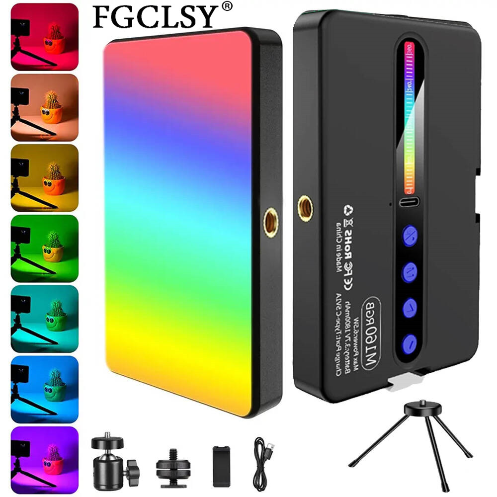 Photography Lighting With Umbrella - LED-RGB-Kameralicht, Vollfarbenausgang, Videolicht-Set, dimmbar, 2700 K–6500