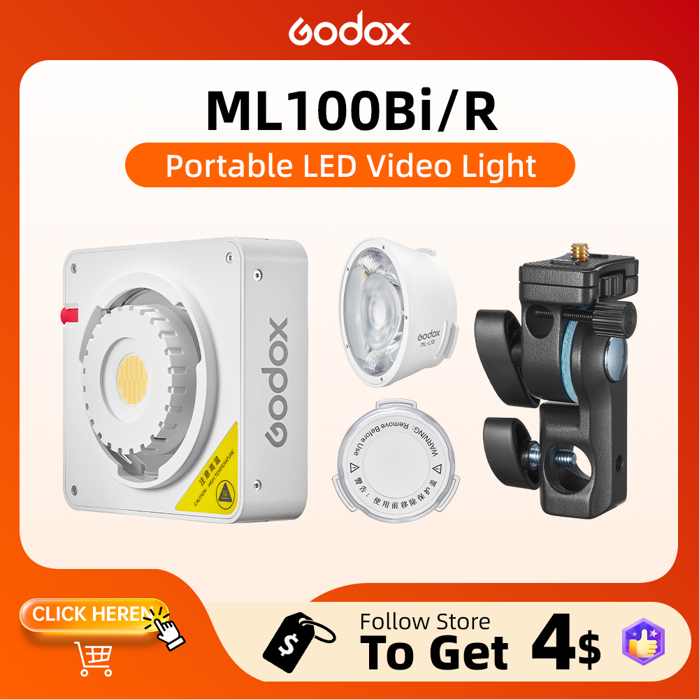 Photography Lighting With Umbrella - Godox ML100BI Vollfarbiges LED-Videolicht Tragbares RGB-Taschenlicht