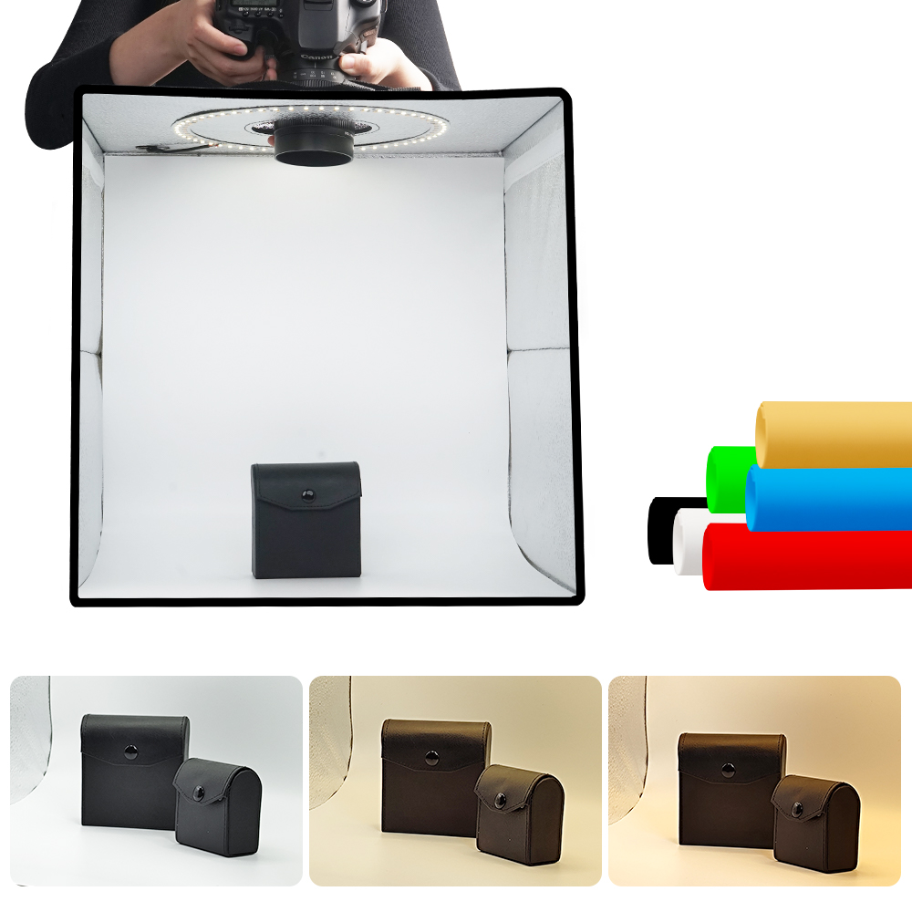 Photography Video Lighting Kit - Lightdow Dimmbare Fotobox, LED-Lichtraum, Fotostudio-Leuchtkasten-Set, 120