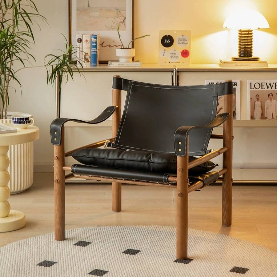 Photography Lighting At Home - Nordischer Raumdekor, Luxuriöser Wohnzimmer-Designerstuhl, Kreativer Retro-Massivholz-Freizeitstuhl