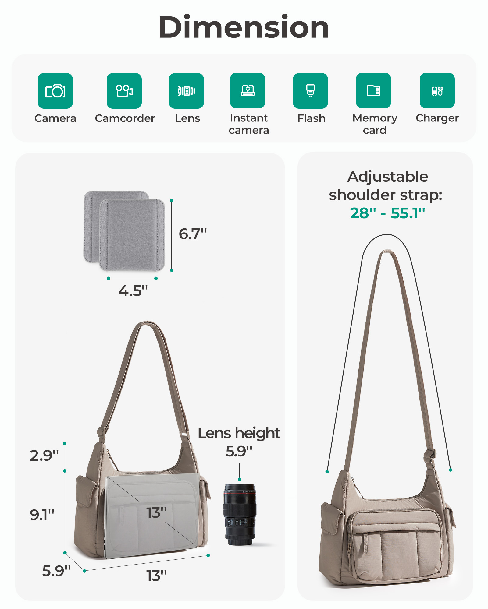 BAGSMART 2-in-1 Kamera-Umhänge – Photography Lighting Equipment Bags Bewertung und Preis