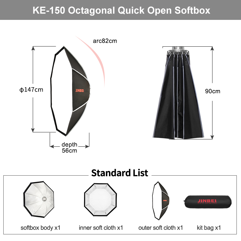 JINBEI KE-150cm Schnellaufbau- – Photography Studio Lighting Set Up Bewertung und Preis